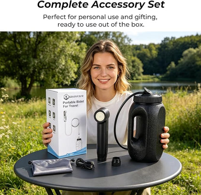 Portable Bidet for Travel, 1600mAh Electric Handheld Bidet with 2.5L Tank | USB-C Rechargeable, Dual Spray Modes (Jet/Shower), Personal Hygiene Sprayer for Home, Camping, Postpartum & Elderly Care