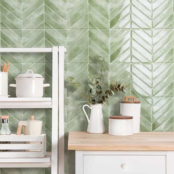 SMART TILES Peel and Stick Backsplash - 5 Sheets of 11.43" x 9" - 3D Adhesive Peel and Stick Tile Backsplash for Kitchen, Bathroom, Wall Tile | Pack of 5 (3.5 sq ft), Glossy, Heat/Moisture Resistant, Low VOC, Kitchen/Bathroom, Renter Friendly, Made in ...
