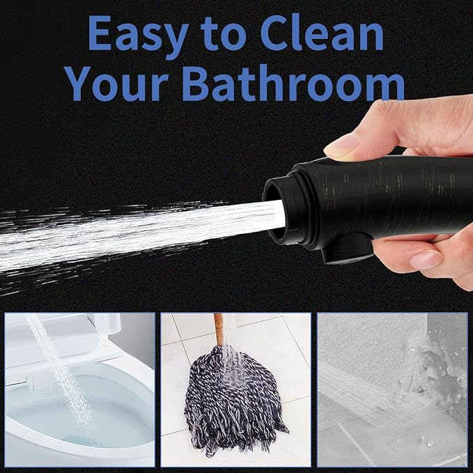 SINGSUO High Pressure Handheld Shower Head,On Off Switch(Oil Rubbed Bronze) | , Detachable Shower Head, 3 Spray Modes Shower Massager Handheld with Hose and Adjustable Angle Bracket