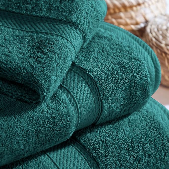Superior Egyptian Cotton Ultra Plush & Absorbent, 3 Piece Set, Teal | Quick Dry, Soft Luxury Towel Set, Bath Essentials, Guest Bath, Spa, 1 Bath, 1 Hand, 1 Face Towels, Madeline Towels
