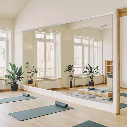 Home Gym Mirror for Wall, 70x24x2PCS Frameless Full Length Mirror, Silver | HD Shatterproof Glass, Easy Wall Mount, Large Body Mirrors for Home Gym, Workout, Bedroom, Garage
