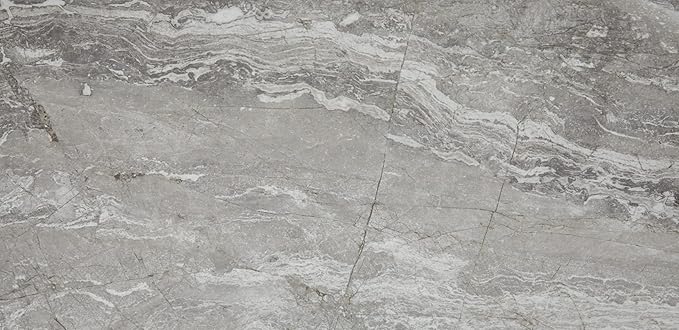 Daltile Perpetuo 12" X 24" Porcelain Marble Look Floor Tile in Polished Eternal Grey (9 pieces per carton) (17.01 sqft per carton)
