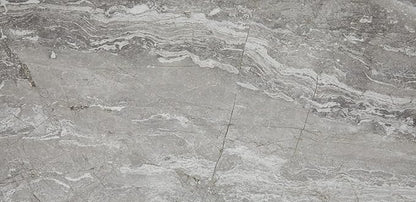 Daltile Perpetuo 12" X 24" Porcelain Marble Look Floor Tile in Polished Eternal Grey (9 pieces per carton) (17.01 sqft per carton)