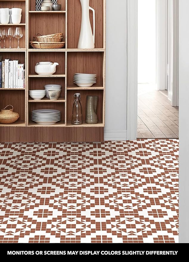 FloorPops 12-in by 12-in Terracotta Matias Peel & Stick Floor Tiles, FP4946