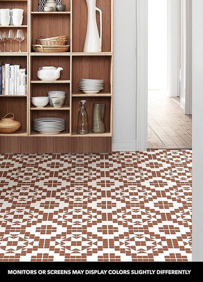FloorPops 12-in by 12-in Terracotta Matias Peel & Stick Floor Tiles, FP4946