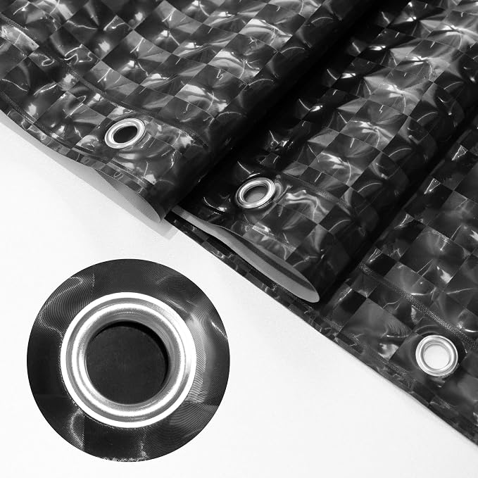 Barossa Design Extra Long Shower Curtain Liner Dimensional Black, 72x84 | Waterproof PEVA, 3 Bottom Magnets, Metal Grommets, Lightweight Plastic Shower Liner XL 72 x 84 Inches for Bathroom/Tub