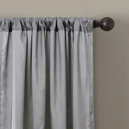 Lush Decor Night Sky Window Curtain Panel, Single, 42" W x 84" L, Purple & Gray - Sequin Curtains - Sparkle & Color Block Design - Modern Glam Decor - Long Curtains For Bedroom & Living Room