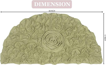 Home Weavers Bell Flower Collection 100% Cotton Tufted Bath Rugs, Extra Soft and Absorbent Bath Rugs, Non-Slip Bath Mats, Machine Washable, Bath Mats for Bathroom Floor, 17"x30" Slice Rug, Green