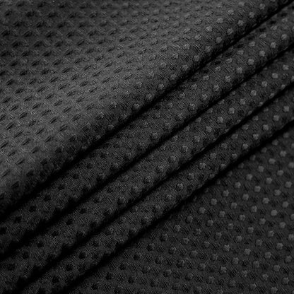 Barossa Design Extra Long Waffle Weave Shower Curtain 71" W x 84" H - Hotel Luxury Spa, 230 GSM Heavy Weighted Fabric, Water Repellent, Black, 71x84