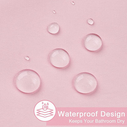 AooHome Extra Long 72x78 inch Shower Liner, Fabric Solid Color Shower Curtain Liner with Hooks, Weighted Hem, Water Repellent, Pink