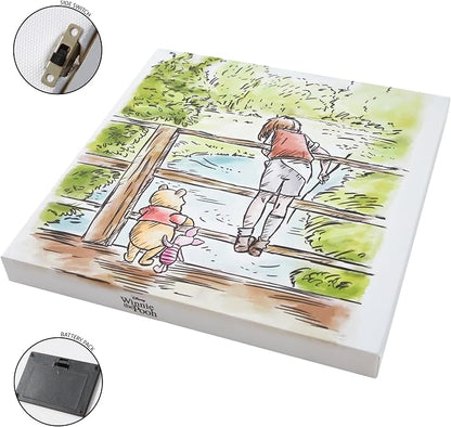 Disney Winnie the Pooh LED Canvas Wall Art,4-Pack Kids Room Decor,Light-Up Wall Hangings, Each 11"x11",Nursery & Bedroom Decoration Set
