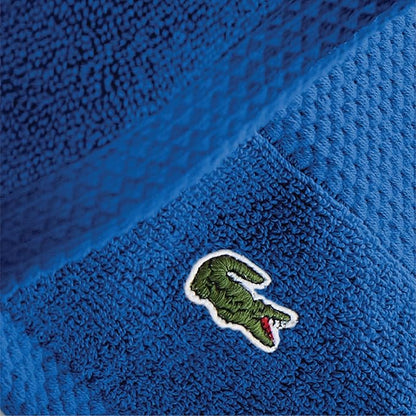 Lacoste Heritage 100% Supima Cotton Wash Cloth, Surf Blue, 13" x 13" – Highly Absorbent & Quick Drying, Premium Super Soft Bath Towel, Bathroom Essential, Gift for All Occasions, Machine Washable