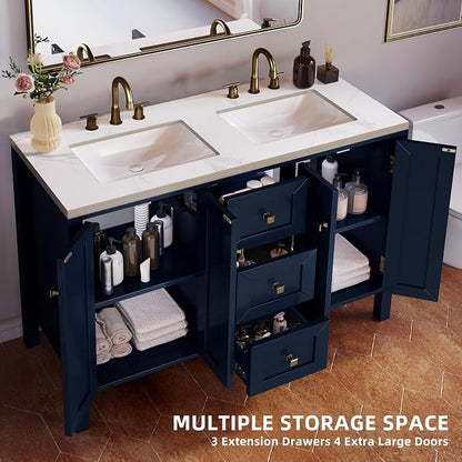DWVO 47 Inch Bathroom Vanity with Double Sink | Bathroom Storage Cabinet