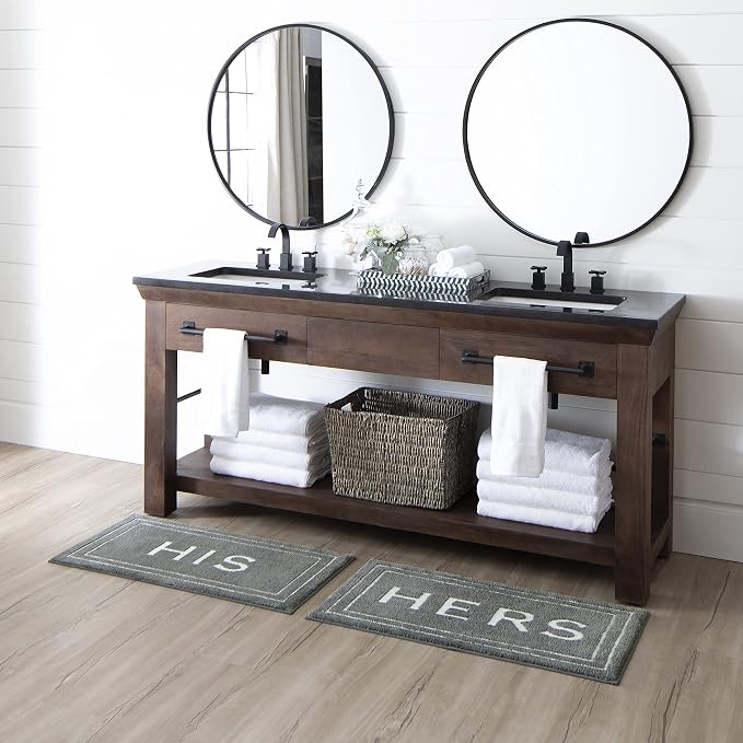Mohawk Home Hers Pewter 1' 8" x 2' 10" Bath Mat