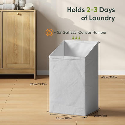 Smart FENDEE Double Tilt Out Laundry Hamper Cabinet, Small Hidden Trash Cabinets with 2 Baskets for Kitchen, Freestanding Bathroom Storage Cabinet Unit, Natural Oak