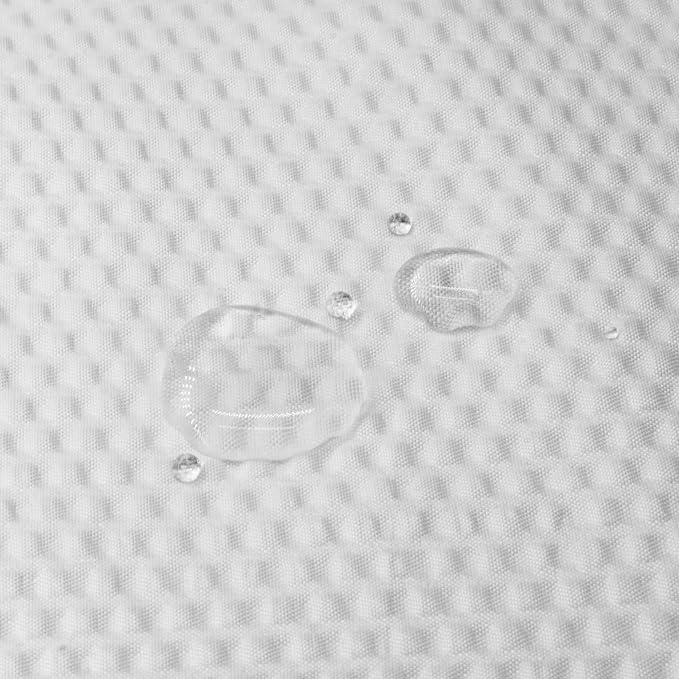 Tititex Solid White Cloth Fabric Shower Curtain Liner with 2 Magnets - Texture Pressure Bubble Soft Hotel Quality Waterproof Shower Liner, Light-Weight & Machine Washable 54x72 inch