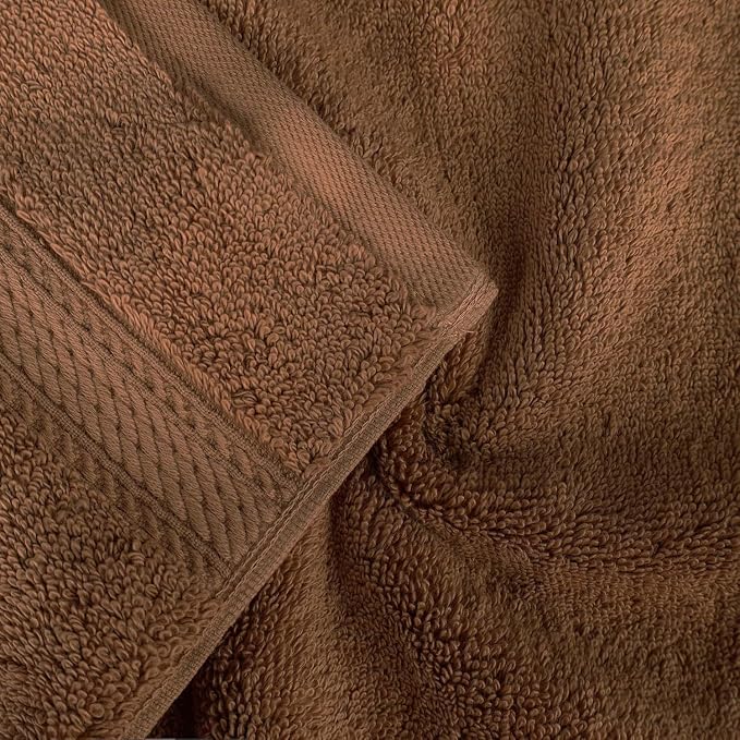 SUPERIOR Egyptian Cotton Ultra Plush & Absorbent, 8 Piece Set, Chocolate | Quick Dry, Soft Luxury Towel Set, Bath Essentials, Guest Bath, Spa, 2 Bath, 2 Hand, 4 Face Towels, Madeline Towels