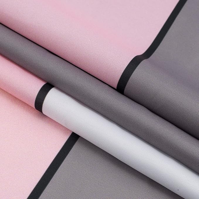 HVEST Pink Geometric Shower Curtain with Hooks,Grey Black and White Abstract Geometric Modern Shower Curtain for Bathroom,72X72 inches Mid Century Minimalist Bathroom Curtains Shower Set