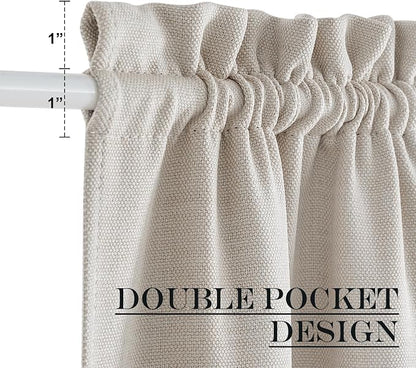 NICETOWN Door Curtains 72 inche Long - Faux Linen French Door Shades for Glass, Thermal Insulated Window Covering for, Sidelight Curtains for Kitchen, 30 inch Wide, Angora, 1 PC