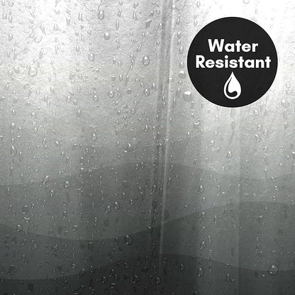 Americanflat 71x74 Wave Grey Ombre Shower Curtain - Water-Resistant Long Shower Curtain with Durable Grommets and 12 Hooks - 100% Polyester