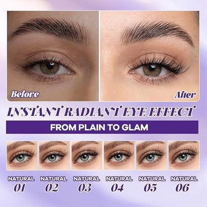 B&Q Natural Lash Clusters, Wispy Invisible Band for Daily Wear, 144PCS | Natural wispy clusters 8-16mm, invisible band 0.03mm ultra-fine, sensitive eyes friendly, DIY daily office date night