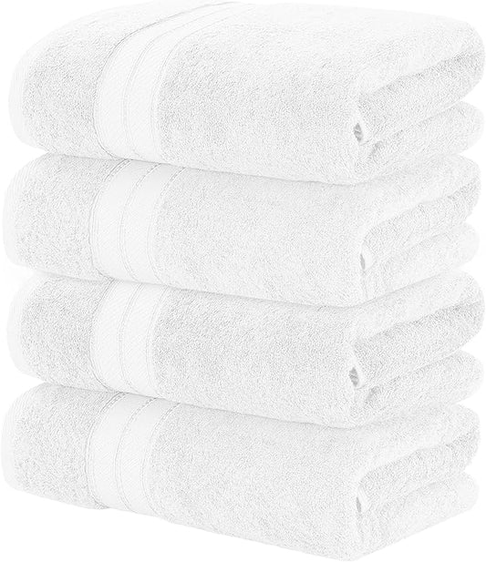 Modern Threads 4-Pack SpunLoft Bath Sheet White 35x66
