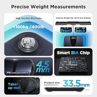 Posture Scale for Body Weight and Fat, Smart Digital Bathroom Scale BMI Weighing Bluetooth Body Fat Scale, 8 Electrode Body Fat Scale, Full Body Composition Analyzer with Voice Prompt
