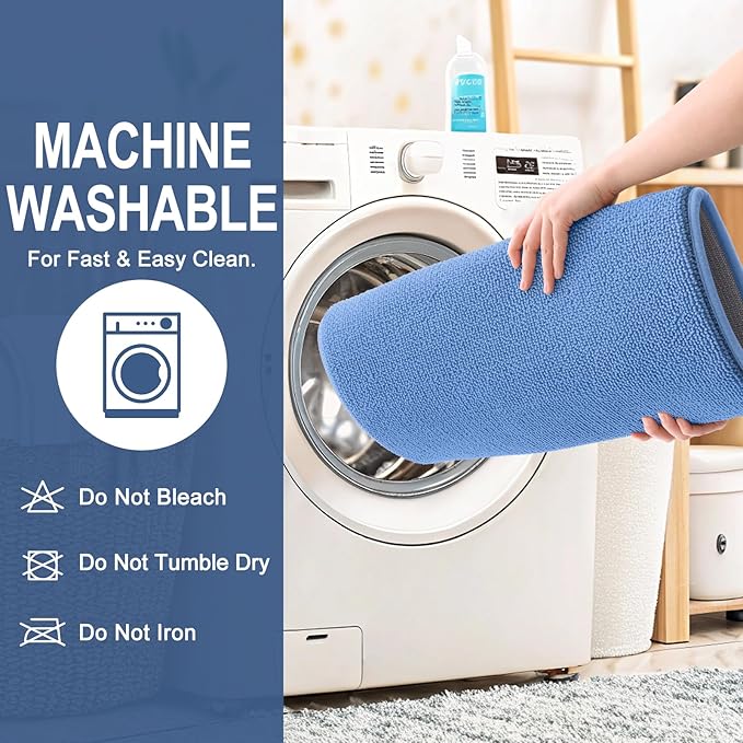 OLANLY Memory Foam Bathroom Toilet Rugs U-Shaped 24x20, Cornflower Blue | Soft Quick Dry Bath Rugs, Non-Slip, Machine Washable Absorbent Mat for Bathroom Floor, Tub and Shower, Home Decor Accessories