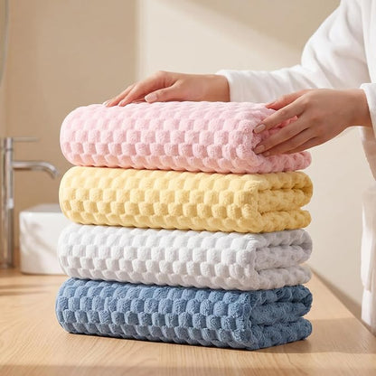 REDKISS 4 Pack Microfiber Bath Towels - Extra Large, Super Absorbent, Quick Dry Waffle Towels Set for Bathroom, Spa, Gym, and Travel - Luxury, Plush, 4 Multicolor
