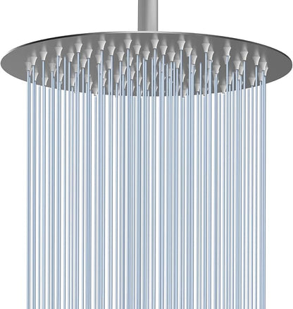 Voolan Rain Shower Head, High Flow Large Rainfall Showerhead Made of All Metal Stainless Steel, Waterfall Body Covering, Universal Wall and Ceiling Mount (Brushed Nickel)