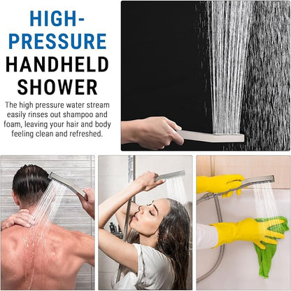 G-Promise All Metal 14" Rain Shower Head with Handheld for Bathroom Upgrade | All Metal, Built to Last, Easy Install, Adjustable Height & Angle for All Heights, Extra Long Hose, Modern Upgrade
