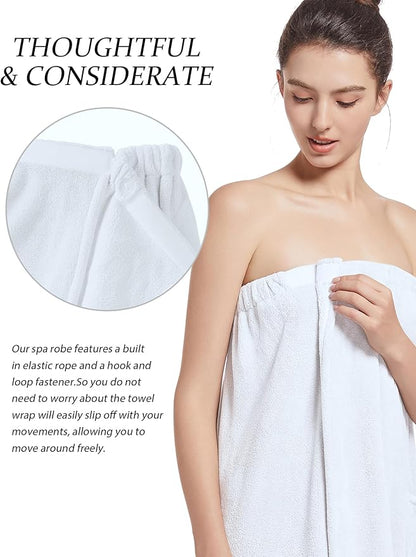 Women'S Soft Wrap Towel Full Length，Bath Robe After Shower Female Plush Long，Spa Bathrobes Lightweight With Pockets