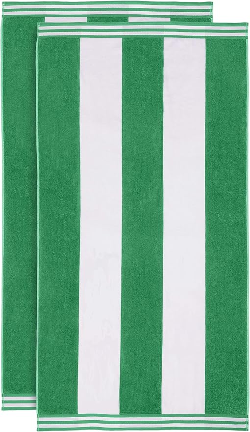 Superior Oversized Beach Towel, Dark Green (Set of 2)