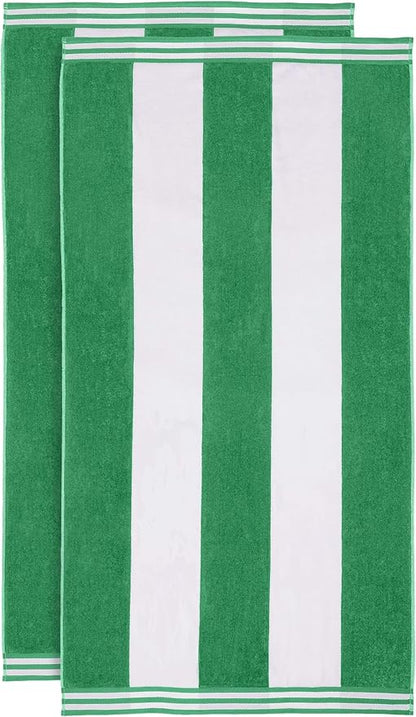 Superior Oversized Beach Towel, Dark Green (Set of 2)