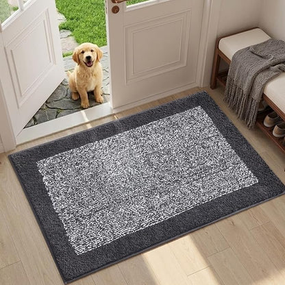 Bathroom Rugs 30x20 Non Slip Washable, Dark Grey Bath Mat for Bathroom Floor Tub, Soft Absorbent Quick Dry Mats for Shower, Bathtub,Home Decor