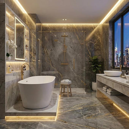 Freestanding Bathtub 59 inch Acrylic Free Standing Tub 59 Inch, Free Standing Tub with Chrome Drain & Overflow, Ergonomic Stand Alone Tub for Small Bathroom or Home Spa