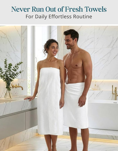 Casa Platino 100% Cotton 4 Pack Bath Sheets (36"x72") - Ring Spun Cotton - Extra Large Bath Towels Set - Quick Drying, Soft & Absorbent Oversized Bathroom Towel Sets - Hotel Quality - White Towels