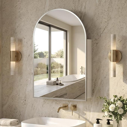 FKWin Medicine Cabinet Mirror, Wall Mount Storage for Luxury Bathrooms | Large Medicine Cabinet, Master Bathroom, Adjustable Shelves, Reversible Door, Modern Bathroom Style