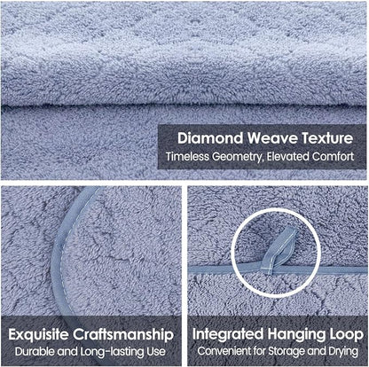 JML Microfiber Bath Towels with Hanging Loop, 2 Pack, 27x55 in, Blue | Ultra Soft, Super Absorbent, Fast Drying, No Fading, Large Body Towel for Shower, Gym, Sauna, Sport, Fitness, SPA,Yoga