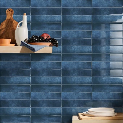MORCART 2026 New Peel and Stick Backsplash, 20PCS 11.8"x11.8",Deep Sea Blue | 3D Adhesive Waterproof Wall Tiles for Kitchen, Bathroom, Living Room, Laundry Room, Subway Tiles