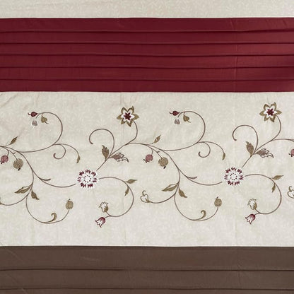 Madison Park Serene Flora Fabric Shower Curtain, mbroidered Transitional Shower Curtains for Bathroom, 72" x 72", Red | Adds Privacy, Machine Washable, Floral Pattern, OEKO-TEX Certified
