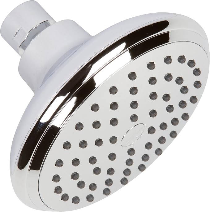 Aqua Elegante High Flow Shower Head - 2.5 GPM - Polished Chrome | 4 Inch Wall Mount Water Saving Bathroom Showerhead Nozzle For Boosting Low Pressure Showers With Adjustable Brass Ball Joint