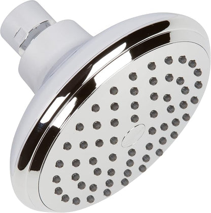 Aqua Elegante High Flow Shower Head - 2.5 GPM - Polished Chrome | 4 Inch Wall Mount Water Saving Bathroom Showerhead Nozzle For Boosting Low Pressure Showers With Adjustable Brass Ball Joint