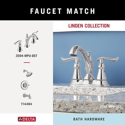 DELTA FAUCET 79435 Linden Double Towel Hook Bath Hardware Accessory in Polished Chrome
