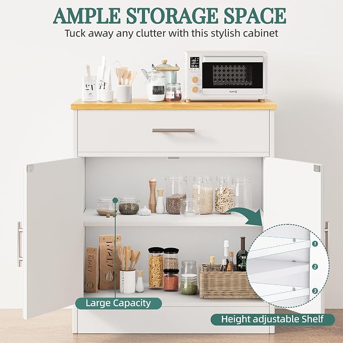 Shintenchi Farmhouse Storage Cabinets with Doors and Shelves,Kitchen Barn Door Storage Cabinet with Drawers,Coffee Bar Cabinet Buffest Sideboard for Dining Room,Bathroom,Entryway