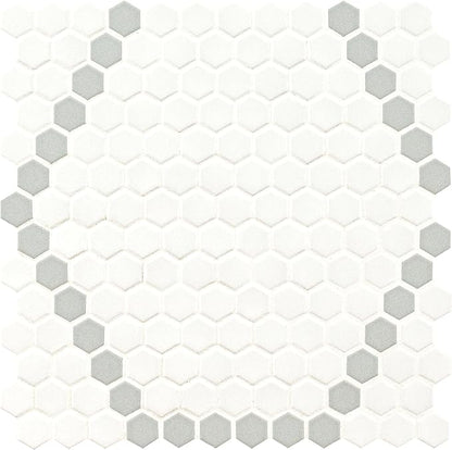 MSI White and Gray 12 in. x 12 in. Hive Pattern Matte Porcelain Mosaic Tile for Kitchen Backsplash, Bathroom Wall, Shower, and Floor
