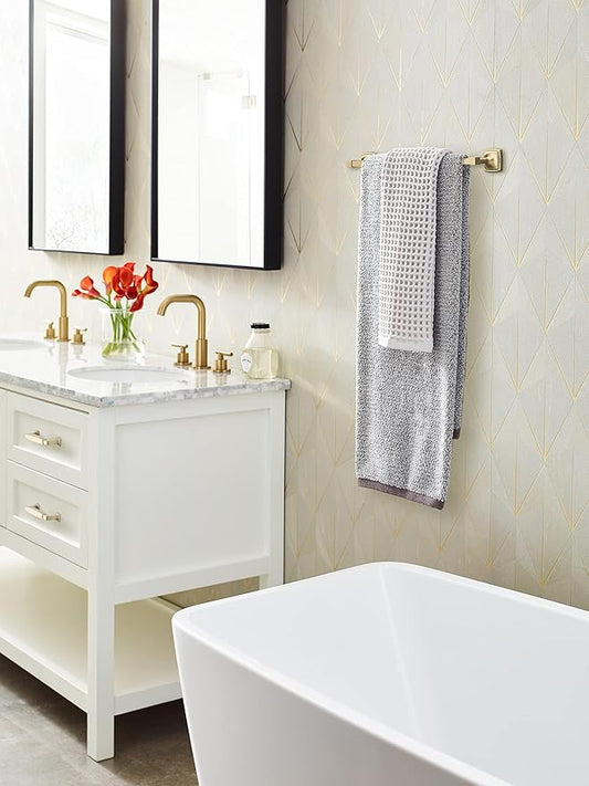 Amerock BH36094BBZ | Golden Champagne Towel Bar | 24 in (610 mm) Towel Rack | Stature | Bathroom Towel Holder | Bathroom Hardware | Bath Accessories