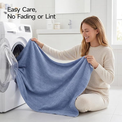 ecolook Microfiber Bath Towels Set of 4, 31 x 63 Inch Extra Large Bath Towel Set, Super Soft & Highly Absorbent, Quick Dry Lightweight Towels for Bathroom, Gym, Spa, Pool & Travel, Navy Blue