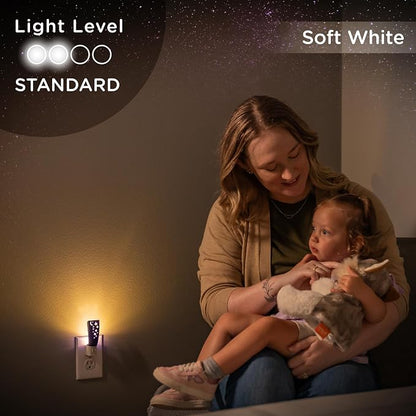 Lights By Night Star Moon Plug in Night Light for Kids, LED Nightlight | Plug Into Wall, Boys, Girls, Toddler, Baby, Space Room Decor, Kids Room, Bedroom, Bathroom, Nursery, UL Safety Listed, 44940