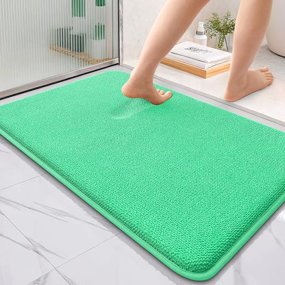 OLANLY Thick Memory Foam Bathroom Rug 36x24, Absorbent Bath Mat, Mint Green | Soft Quick Dry Bath Rugs, Non-Slip, Machine Washable Carpet for Bathroom Floor, Tub and Shower, Home Decor Accessories